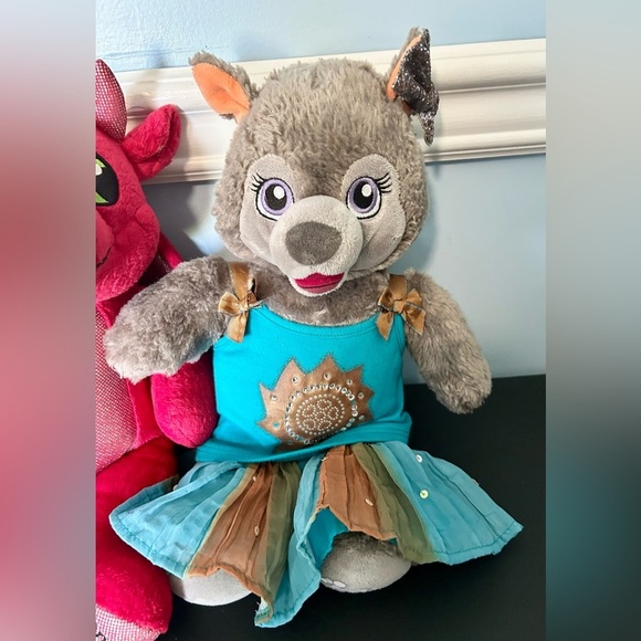 Build a bear Great Wolf Lodge collection lot of 5 raccoon/squirrel/dragon plush - Picture 3 of 9